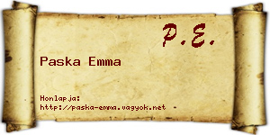 Paska Emma névjegykártya